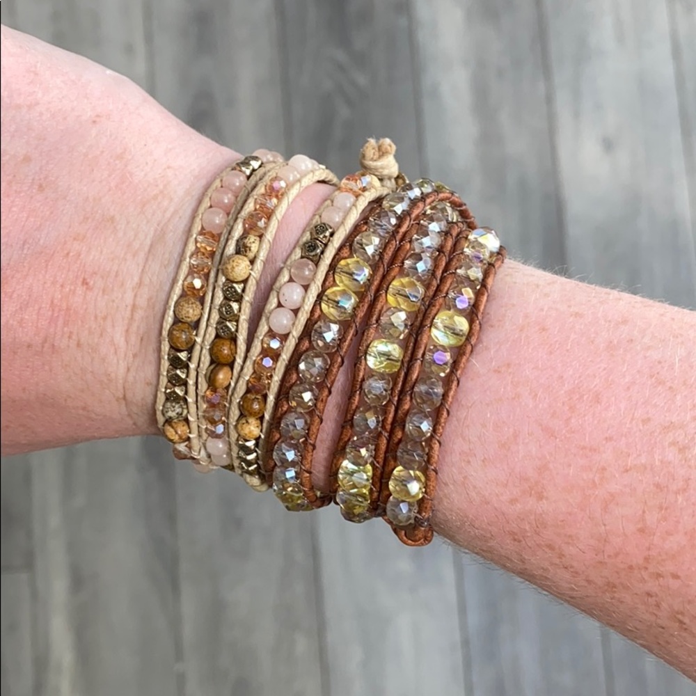 2 Homemade Triple Wrap Bracelets